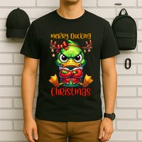 Merry Ducking Christmas Funny Sarcastic Grumpy Duck T-Shirt