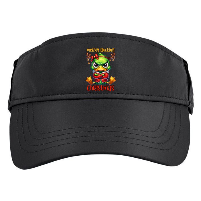 Merry Ducking Christmas Funny Sarcastic Grumpy Duck Adult Drive Performance Visor