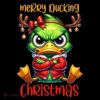 Merry Ducking Christmas Funny Sarcastic Grumpy Duck Coffee Mug