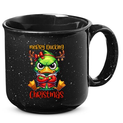 Merry Ducking Christmas Funny Sarcastic Grumpy Duck 15oz Campfire Ceramic Mug