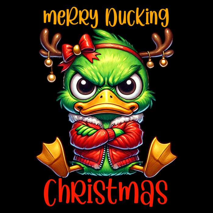 Merry Ducking Christmas Funny Sarcastic Grumpy Duck Coaster
