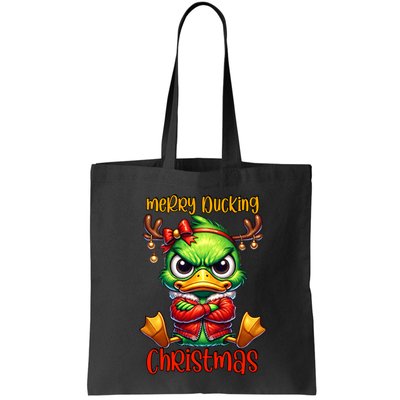 Merry Ducking Christmas Funny Sarcastic Grumpy Duck Bag