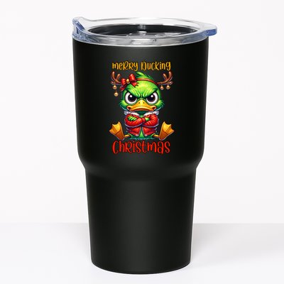 Merry Ducking Christmas Funny Sarcastic Grumpy Duck Tumbler