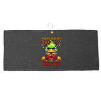 Merry Ducking Christmas Funny Sarcastic Grumpy Duck Large Microfiber Waffle Golf Towel