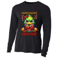 Merry Ducking Christmas Funny Sarcastic Grumpy Duck Cooling Performance Long Sleeve Crew