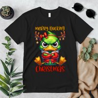 Merry Ducking Christmas Funny Sarcastic Grumpy Duck Premium T-Shirt