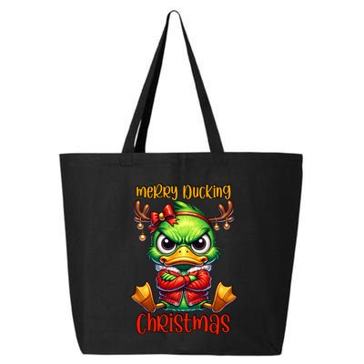 Merry Ducking Christmas Funny Sarcastic Grumpy Duck 25L Jumbo Tote