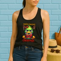 Merry Ducking Christmas Funny Sarcastic Grumpy Duck Womens Tank Top