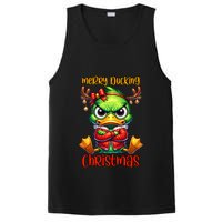 Merry Ducking Christmas Funny Sarcastic Grumpy Duck PosiCharge Competitor Tank