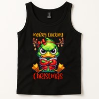 Merry Ducking Christmas Funny Sarcastic Grumpy Duck Tank Top
