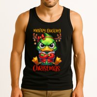Merry Ducking Christmas Funny Sarcastic Grumpy Duck Tank Top