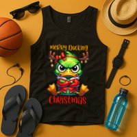 Merry Ducking Christmas Funny Sarcastic Grumpy Duck Tank Top