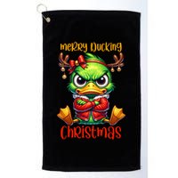 Merry Ducking Christmas Funny Sarcastic Grumpy Duck Golf Towel