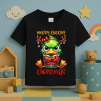 Merry Ducking Christmas Funny Sarcastic Grumpy Duck Toddler T-Shirt