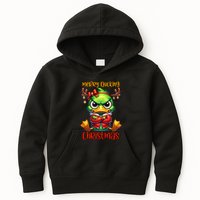 Merry Ducking Christmas Funny Sarcastic Grumpy Duck Kids Hoodie