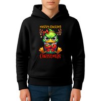 Merry Ducking Christmas Funny Sarcastic Grumpy Duck Kids Hoodie