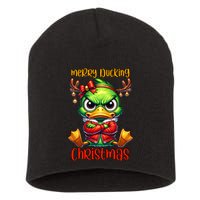Merry Ducking Christmas Funny Sarcastic Grumpy Duck Short Acrylic Beanie