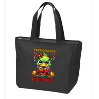 Merry Ducking Christmas Funny Sarcastic Grumpy Duck Zip Tote Bag