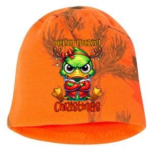 Merry Ducking Christmas Funny Sarcastic Grumpy Duck Kati - Camo Knit Beanie