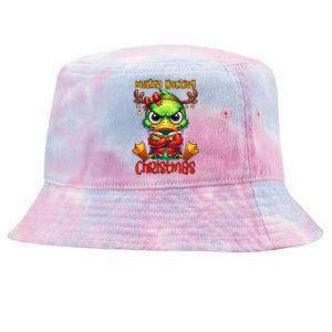 Merry Ducking Christmas Funny Sarcastic Grumpy Duck Tie-Dyed Bucket Hat