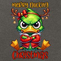 Merry Ducking Christmas Funny Sarcastic Grumpy Duck Cotton Canvas Backpack