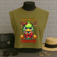 Merry Ducking Christmas Funny Sarcastic Grumpy Duck Garment-Dyed Women's Muscle Tee