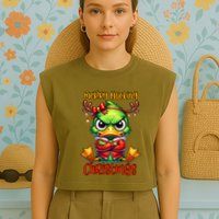 Merry Ducking Christmas Funny Sarcastic Grumpy Duck Garment-Dyed Women's Muscle Tee