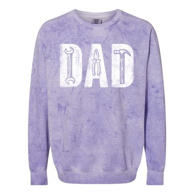 Mechanic Dad Classic Bold Font FatherS Day Repairman Daddy Colorblast Crewneck Sweatshirt