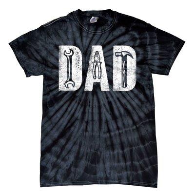 Mechanic Dad Classic Bold Font FatherS Day Repairman Daddy Tie-Dye T-Shirt