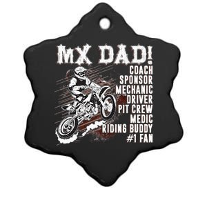 MX Dad Coach Sponsor Mechanic Driver Riding Buddy Dirt Bike Ceramic Star Ornament