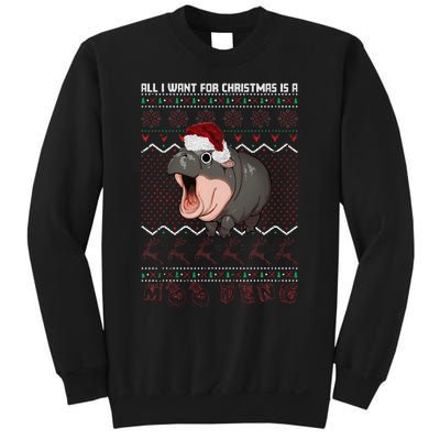 Moo Deng Christmas All I Want For Christmas Is A Moo Deng Sweatshirt