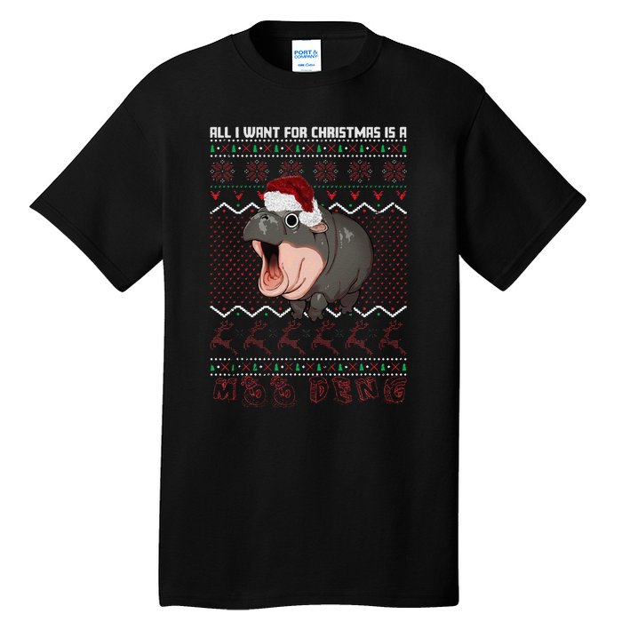 Moo Deng Christmas All I Want For Christmas Is A Moo Deng Tall T-Shirt