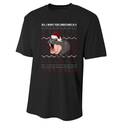 Moo Deng Christmas All I Want For Christmas Is A Moo Deng Performance Sprint T-Shirt