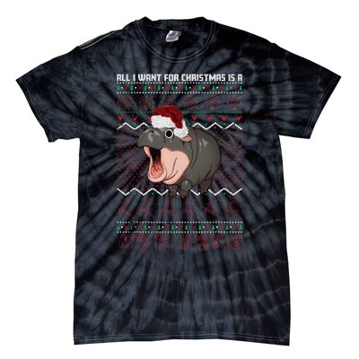 Moo Deng Christmas All I Want For Christmas Is A Moo Deng Tie-Dye T-Shirt