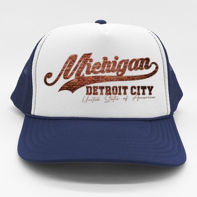 Michigan Detroit City Bricks Trucker Hat