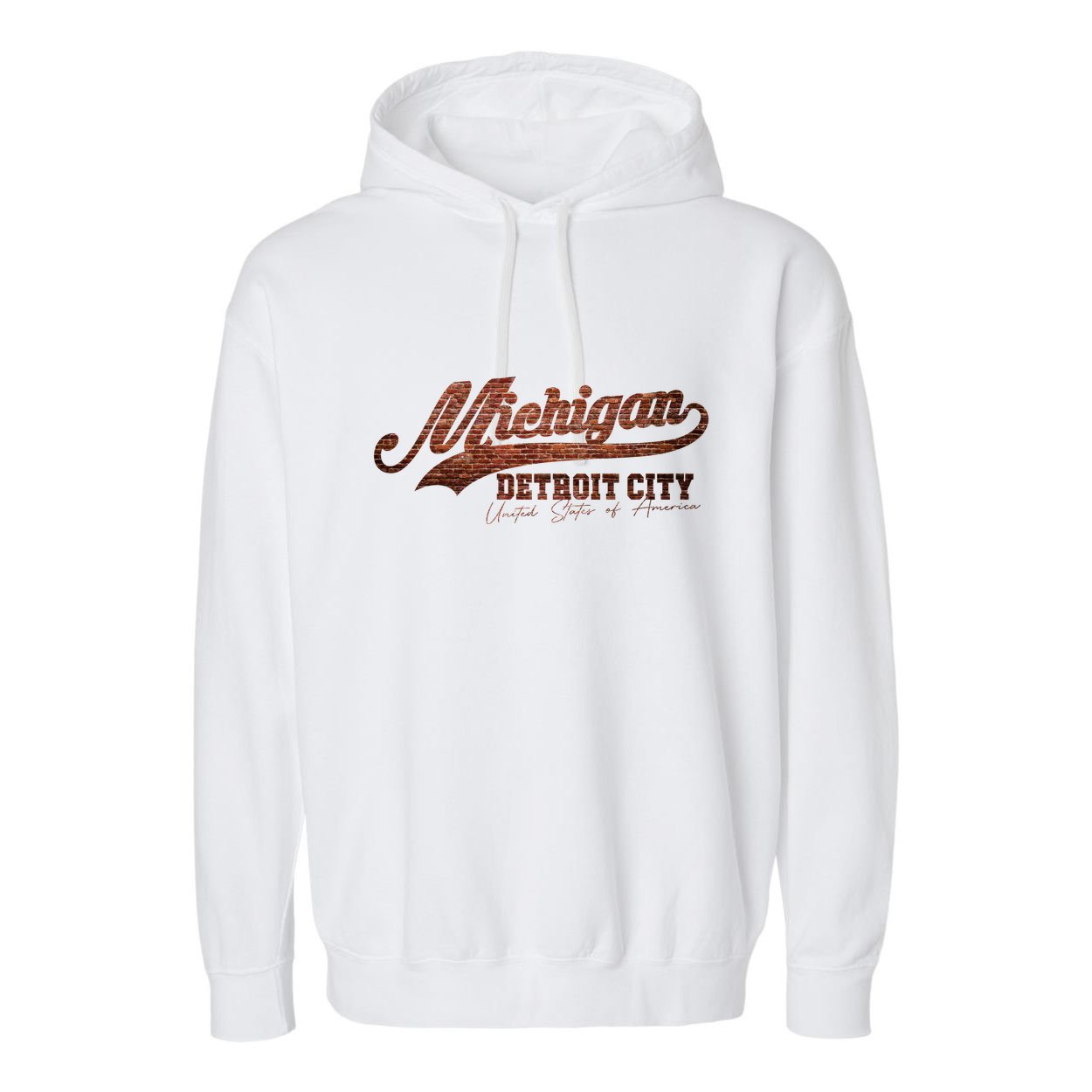 Michigan Detroit City Bricks Garment-Dyed Fleece Hoodie