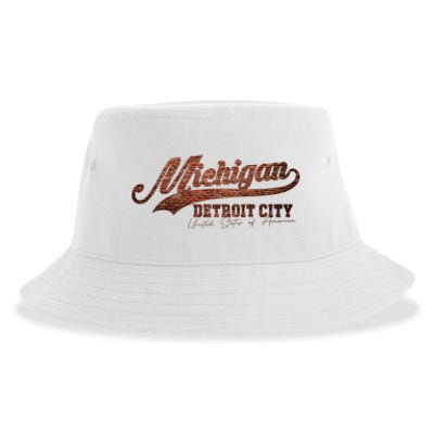 Michigan Detroit City Bricks Sustainable Bucket Hat