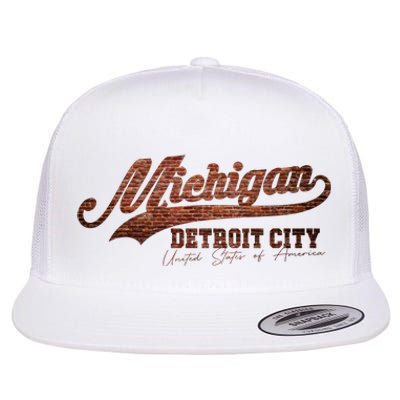 Michigan Detroit City Bricks Flat Bill Trucker Hat