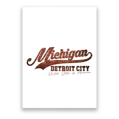 Michigan Detroit City Bricks Poster