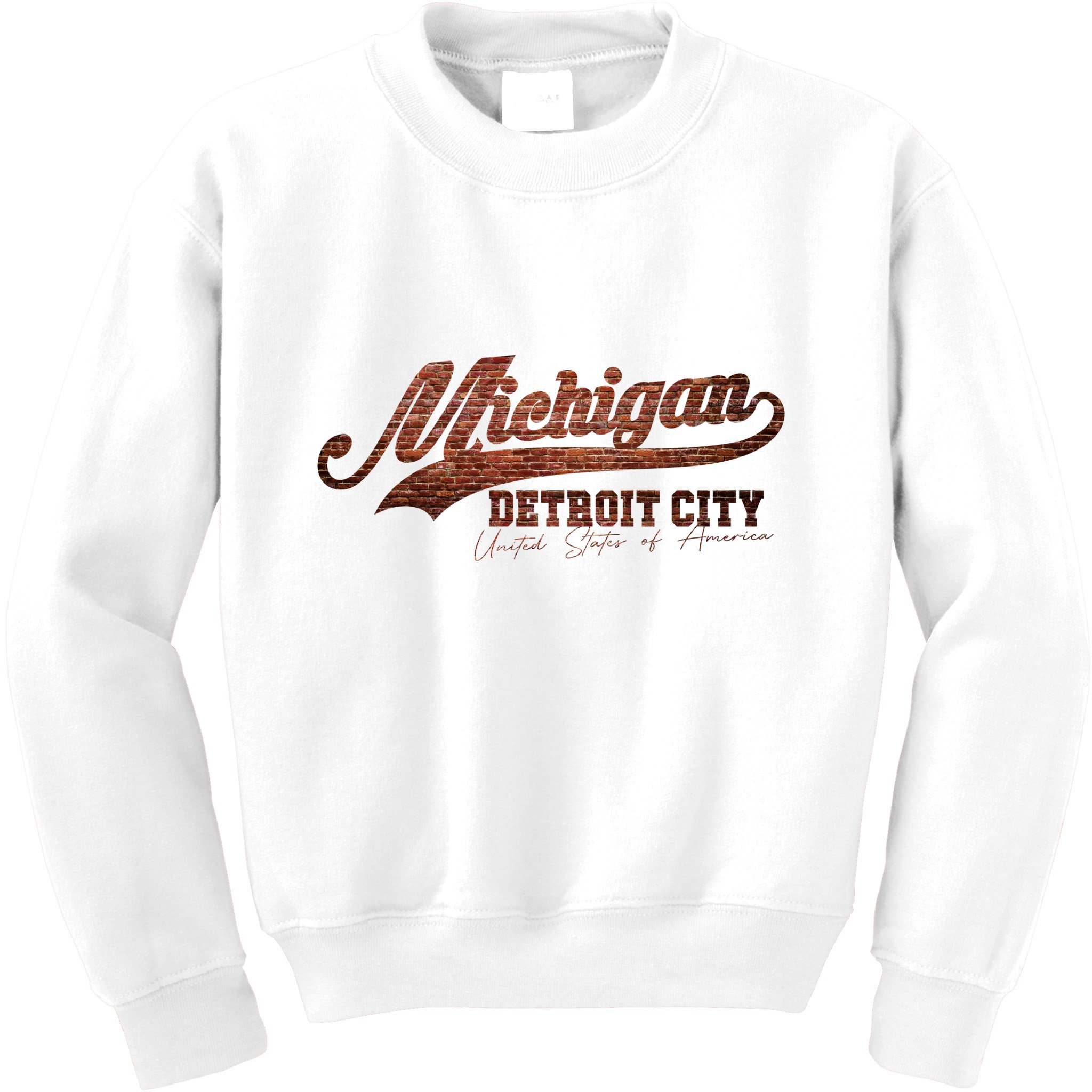 Michigan Detroit City Bricks Kids Sweatshirt