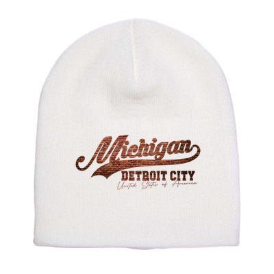 Michigan Detroit City Bricks Short Acrylic Beanie