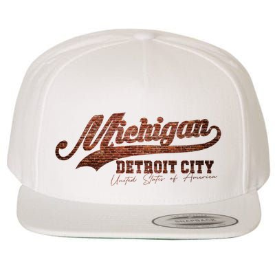 Michigan Detroit City Bricks Wool Snapback Cap