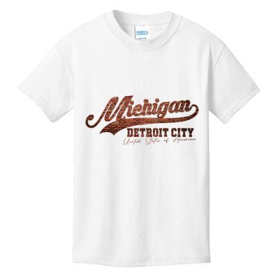 Michigan Detroit City Bricks Kids T-Shirt