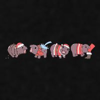 Moo Deng Christmas Moo Deng Christmas Pajama Matching Family Ladies PosiCharge Tri-Blend Wicking Tank