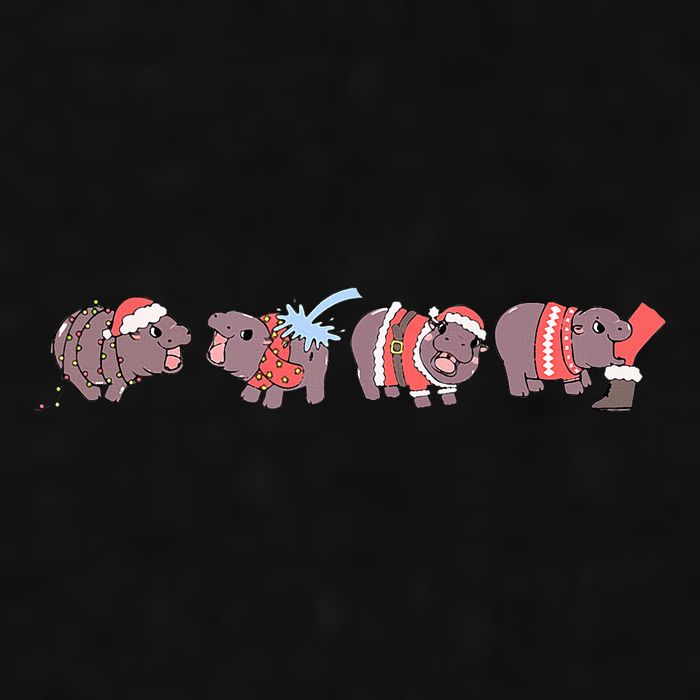 Moo Deng Christmas Moo Deng Christmas Pajama Matching Family Ladies PosiCharge Tri-Blend Wicking Tank