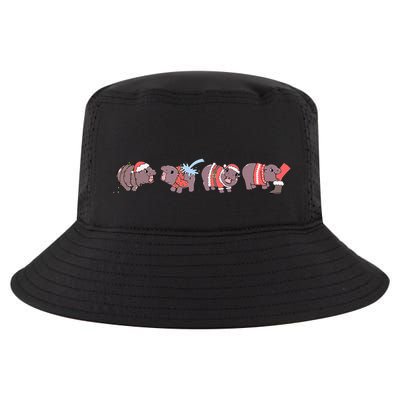 Moo Deng Christmas Moo Deng Christmas Pajama Matching Family Cool Comfort Performance Bucket Hat
