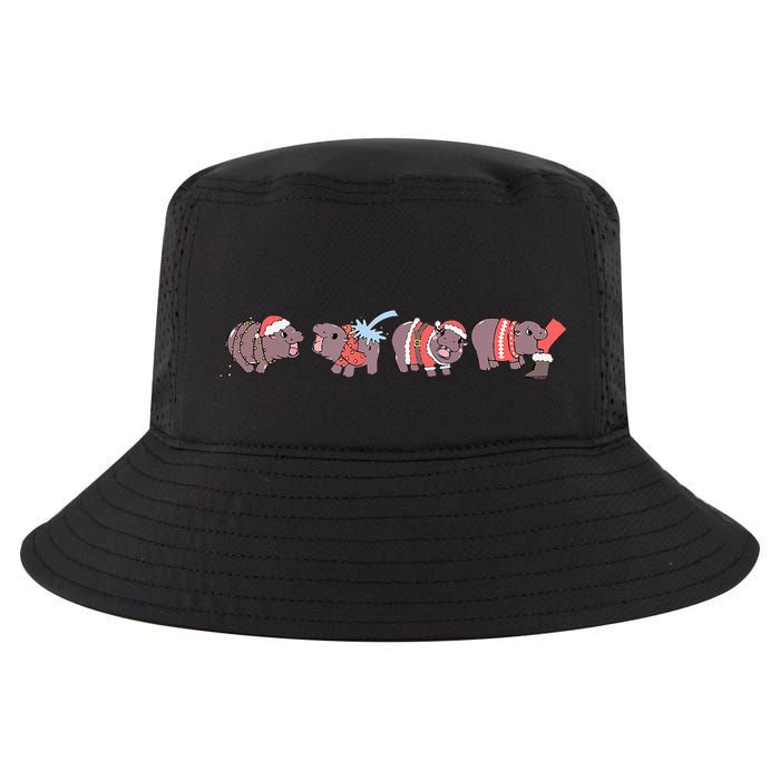 Moo Deng Christmas Moo Deng Christmas Pajama Matching Family Cool Comfort Performance Bucket Hat