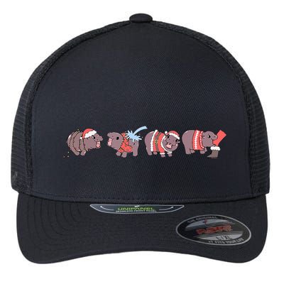Moo Deng Christmas Moo Deng Christmas Pajama Matching Family Flexfit Unipanel Trucker Cap