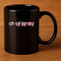 Moo Deng Christmas Moo Deng Christmas Pajama Matching Family 11oz C Handle Ceramic Mug