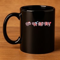Moo Deng Christmas Moo Deng Christmas Pajama Matching Family 11oz C Handle Ceramic Mug